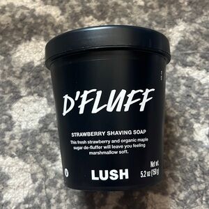 Lush cosmetics D’Fluff strawberry shaving soap